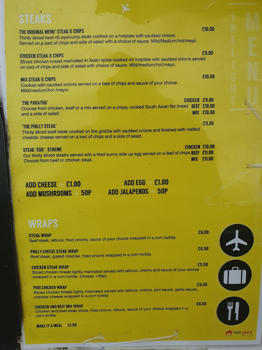 Steaks on a Plane Menu - Image 4
