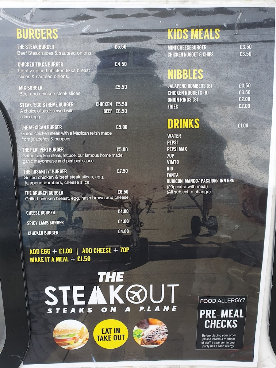 Steaks on a Plane Menu - Image 5